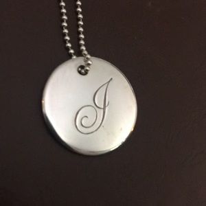 TIFFANY & CO “J” initial Disk and Bead Necklace